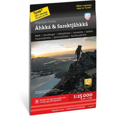 Calazo förlag Högalpin karta Áhkká & Sarektjåkkå 1:25.000 NoColour