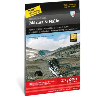 Calazo förlag Högalpin karta Mårma & Nallo 1:25.000 NoColour
