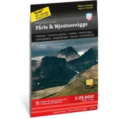 Calazo förlag Högalpin karta Pårte & Njoatsosvágge 1:25.000 NoColour