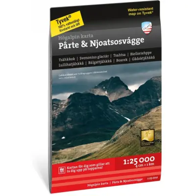 Calazo förlag Högalpin karta Pårte & Njoatsosvágge 1:25.000 NoColour