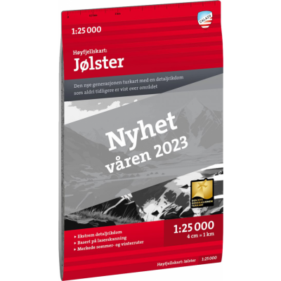 Calazo förlag Høyfjellskart Jölster 1:25.000 NoColour