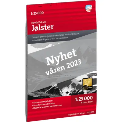 Calazo förlag Høyfjellskart Jölster 1:25.000 NoColour