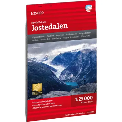 Calazo förlag Høyfjellskart Jostedalen 1:25.000 NoColour