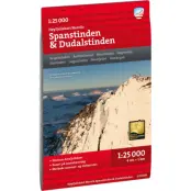 Calazo förlag Narvik: Spanstinden & Dudalstinden 1:25 000 Alpine map