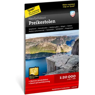 Calazo förlag Høyfjellskart Preikestolen Nocolour