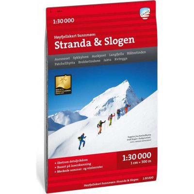 Calazo förlag Høyfjellskart Sunnmøre: Stranda 1:25.000 Nocolour