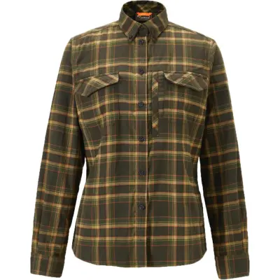 Pinewood Women's Abiskohiking Flannel Shirt Moss Green