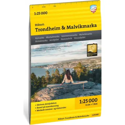 Calazo förlag Stikart Trondheim & Stjørdal 1:25.000 NoColour