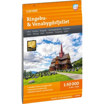Calazo förlag Turkart Ringebu & Venabygdsfjellet 1:50.000 NoColour