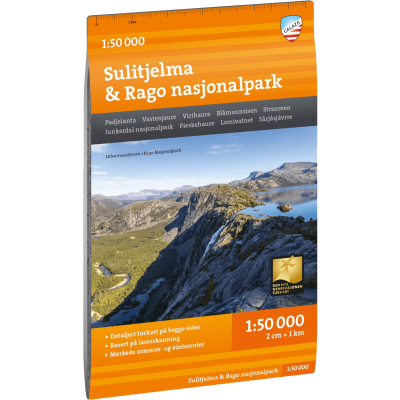 Calazo förlag Turkart Sulitjelma & Rago Nasjonalpark 1:50.000 Nocolour