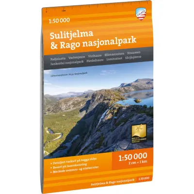 Calazo förlag Turkart Sulitjelma & Rago Nasjonalpark 1:50.000 Nocolour