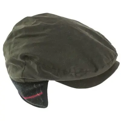 Barbour M's Cheviot Wax Flat Cap Olive