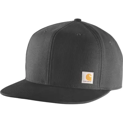 Carhartt Men's Firm Duck Flat Brim Cap Black