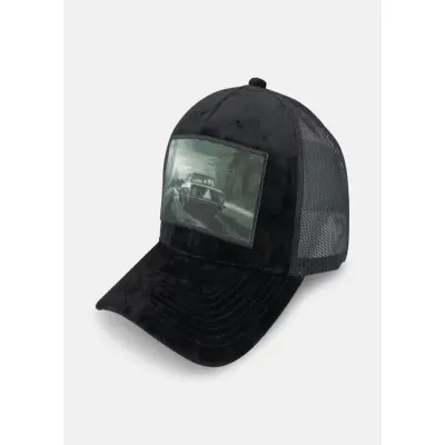 Epa Tractor Patch Velvet Black, Black, One Size,  Hattar