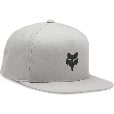 Fox Fox Head Snapback Hat Steel Grey
