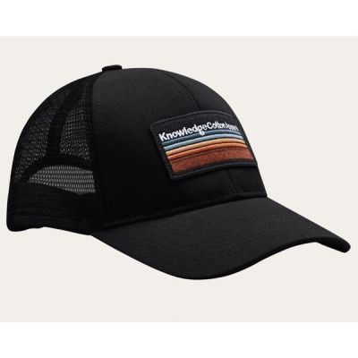KnowledgeCotton Apparel Badge Twill Trucker Cap Black Jet