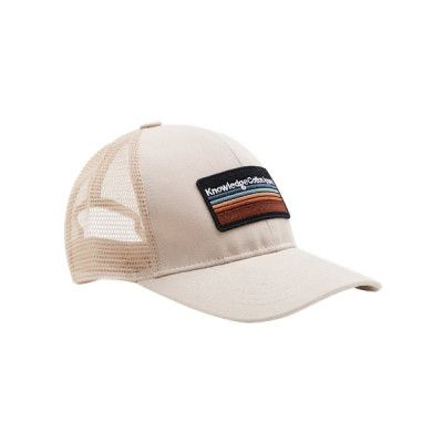 KnowledgeCotton Apparel Badge Twill Trucker Cap - Gots/Vegan Light Feather Gray