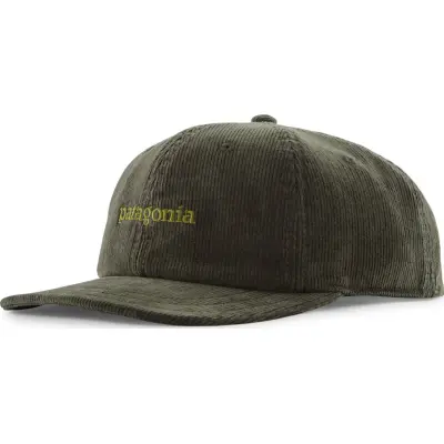 Patagonia Men's Corduroy Cap Text Logo: Old Growth Green