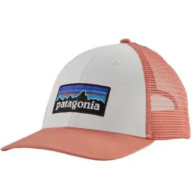 Patagonia P-6 Logo LoPro Trucker Hat White w/Mellow Melon