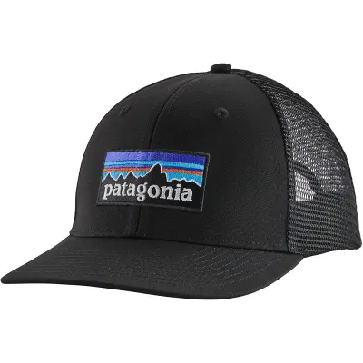 Patagonia P-6 Logo Trucker Hat Black Black NoSize
