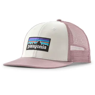Patagonia P-6 Logo Trucker Hat White W/Quiet Violet