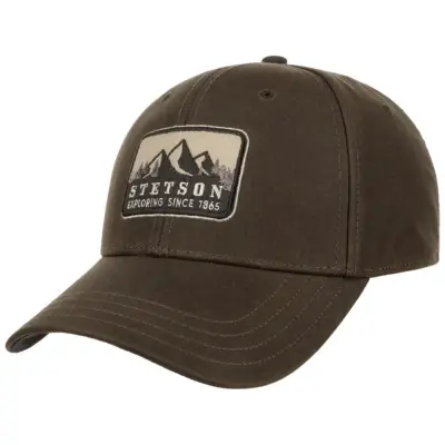 Stetson Baseball Cap Waxed Cotton Dark Chocolate