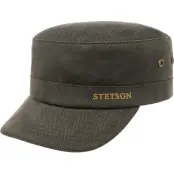 Stetson Herringbone Army Cap with Lining Mud-Black