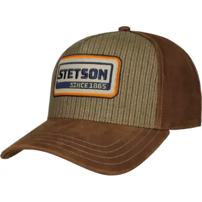 Stetson Trucker Cap Cotton Linen Stripe Brown
