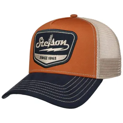 Stetson Trucker Cap Spark Plug Navy/Rust Orange