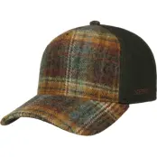 Stetson Wool Check Trucker Cap Green/Dark Orange