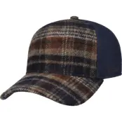 Stetson Wool Check Trucker Cap Navy/Beige/Burned Orange