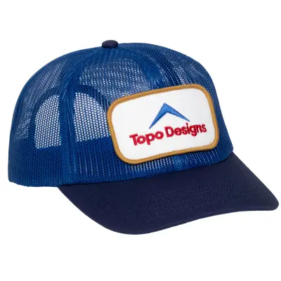 Topo Designs Patch Mesh Trucker - Retro Icon Forest Blue