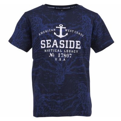 Octopus Printed Tee Jr, Dk Navy, 110,  Junior
