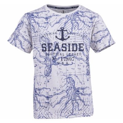 Octopus Printed Tee Jr, White, 100,  Junior