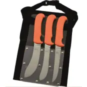 Grey Oak Butcher Set Orange