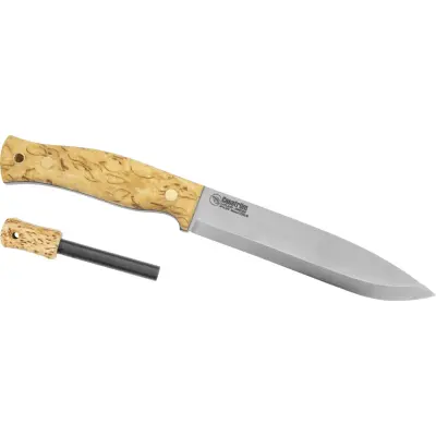 Casström No.14 Swedish Forest Knife with Fire Steel Curly Birch