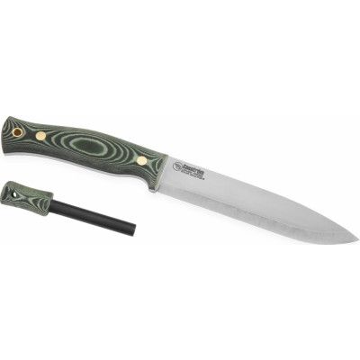 Casström No.14 Swedish Forest Knife with Fire Steel Green Micarta