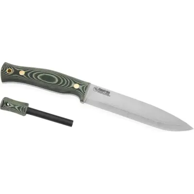 Casström No.14 Swedish Forest Knife with Fire Steel Green Micarta