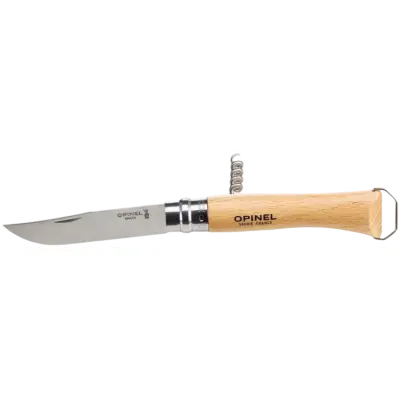 Opinel Corkscrew, Bottle Opener, Knife N°10 Beechwood