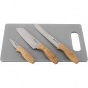 Outwell Caldas Knife Set Wide Cutting Board Black