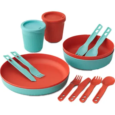 Sea To Summit Passage Dinnerware Set 14 Piece Blue + Orange