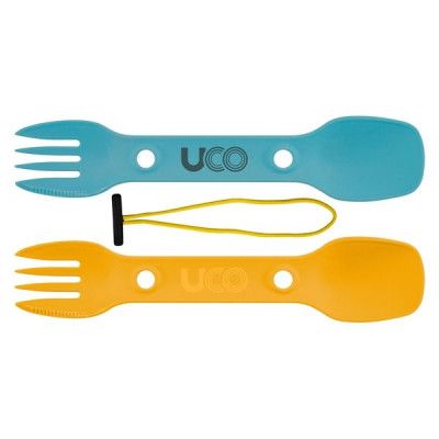 UCO Utility Spork 2Pk With Cord Gold / Sky Blue
