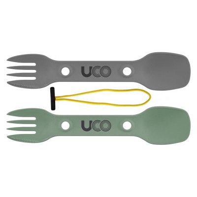 UCO Utility Spork 2Pk With Cord Green/Charcoal
