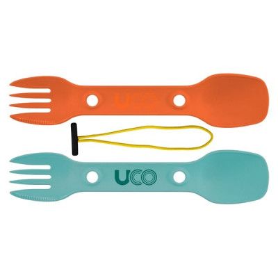 UCO Utility Spork 2Pk With Cord Teal / Ember Orange