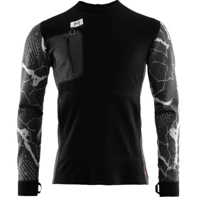 Aclima Men's Lars Monsen Femunden Crewneck Jet Black/Marengo/Femunden Dark