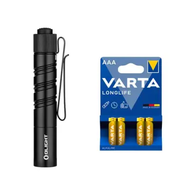 Ficklampa OLIGHT i3T 2 EOS - 200 lm / 89 mm / 1 x AAA, Olight i3T 2 EOS + 4 st Varta Long Life AAA-batterier