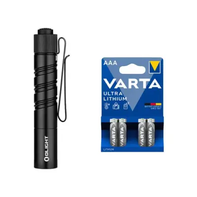 Ficklampa OLIGHT i3T 2 EOS - 200 lm / 89 mm / 1 x AAA, Olight i3T 2 EOS + 4 st Varta Ultra Lithium AAA-batterier