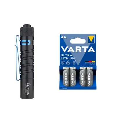 Ficklampa OLIGHT I5R EOS - 350 lm / 95 mm / Laddbar / 1 x AA, Olight I5R EOS + 4 st Varta Ultra Lithium AA-batterier