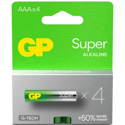 GP Batteries GP Super Alkaline AAA-batteri, 24A/LR03, 4-pack