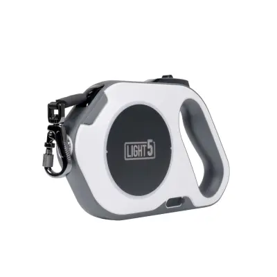 Koppel Light5 Doggo Led Leash, 5 m, Vit